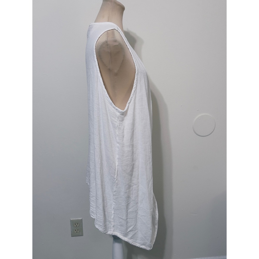 Oh My Gauze Women Omaha Snow Vest White Cotton Gauze OSFM Boho Beach Minimalist - Picture 3 of 6
